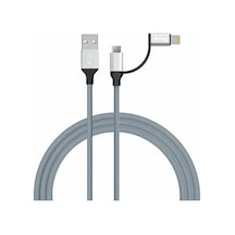 Rogfer Ivon Ca51 2.4a Usb To 8 Pin Micro Usb 2 İn 1 Charging Sync Data Cable, Length: 1m Silver
