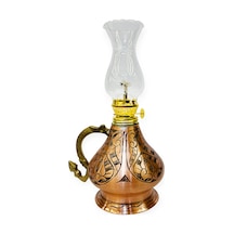 İşlemeli Bakır Gaz Lambası Küçük Boy, G10135