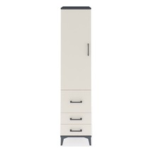 Hyperion Dolap 2 Raflı 3 Çekmeceli Tek Askılı 44x44x195 Antrasit-aytaşı Antrasit