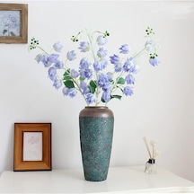 Yapay Çiçek Çan Çiçeği Mavi 85cm Tek Dal Kumaş Çiçek Uzun Dal Mavi