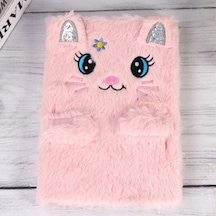 Peluş Çizgili Kedi Tasarımlı Defter
