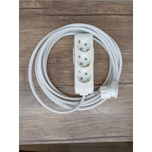 Seçer Marka 3 Metre Ekonomik 3'lü Grup Priz Topraklı 3 Metre Kablo Caa 7 M