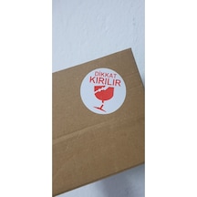 Dikkat Kırılır Yuvarlak Yapışkanlı Etiket 5x5 Cm 500 Adet