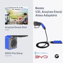 Bemis V2l Vehicle To Load Elektrikli Araç Uyumlu 3 Lü Priz Uzatma Adaptörü 3 M - Byd- Skywell 16a/3.5kw