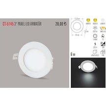Cata Ct-5145 6 Watt Slim Led Panel Alüminyum - Gün Işığı