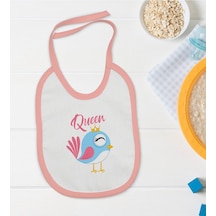 Bk Kids Queen Tasarımlı Pembe Bebek Mama Önlüğü Pembe
