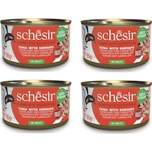 Schesir Ton Ve Karidesli Tam Ve Dengeli Jöleli Kedi Konservesi 85 Gr. X 4 Adet