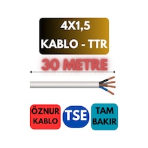 Öznur 4x1,5 Ttr Kablo Metre Seçenekli Beyaz - 30 Metre