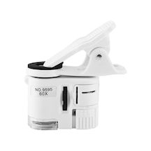 60x Mini Cep Telefonu Için Mandallı Mikroskop Uv Ledli Büyüteç Model Al2431