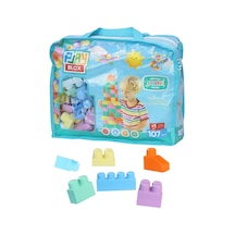 Play Blox 2977 Pastel Renkler Mega Blok Seti 107 Parça Mavi Çantalı