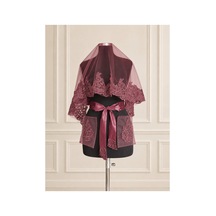 Bordo Boncuk Dantelli Gelin Örtüsü ,kına Örtüsü 6 Parça Bordo - 922507208