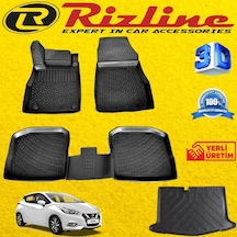 Nissan Micra 3D Paspas + Bagaj Havuzu 2019 Sonrası Set Rizline N11.6140