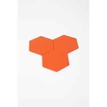 Turuncu Altıgen Deri Bardak Altlığı 3 Adet Turuncu