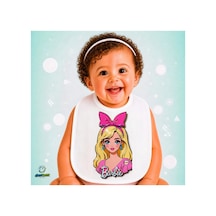 Barbie Keten Bebek Mama Önlüğü Yumuşak - Emici - Yıkanabilir - Özel Tasarım P008 Çok Renkli