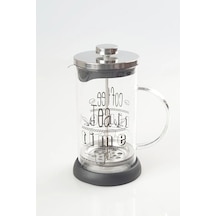 New Life 600ml Çelik French Press Bitki Demleme Bardağı Clkn-1361 Gri - Şeffaf
