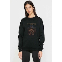 Testament Native Blood Baskılı Siyah Kadın Sweashirt