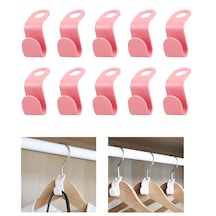 10'lu Çok Amaçlı Askı Kanca Dolap Askılığı Seti -al4803 Pembe