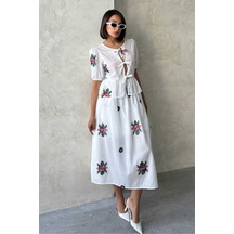 Verymoda Nakışlı Vual Etek D2879 Krem
