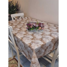 Elyaflı Pvc Masa Örtüsü Modern, Dayanıklı, Silinebilir Ve Şık Görünüm Mrl88 Kahverengi
