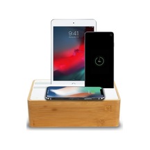 Alldock Wireless Kablosuz Şarj Standı - Bambu / Beyaz