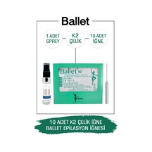 Ballet K2 Gümüş Epilasyon İğnesi Çelik İğne 10'lu