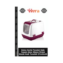 Delux Serisi Tuvalet Kabı Yaşam Alanı Hijyen Ürünü Küçük Kedi Tuvaleti 37x40x40