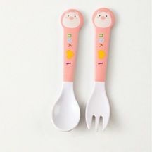 Moveevo Bebekler İçin Bambü Lifli Yeme Öğrenme Seti: Yumuşak Korkuluk Ve Çatal - Güvenli Ve Pratik Kendi Yemeyi Öğretir Çok Renkli