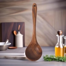 Doğal Akasya Ağacından El Oyması Servis Çatalı 26cm Antibakteriyel, Dayanıklı Ve Çevre Dostu Ahşap Kaşığı Şık Ve Uzun Ömürlü Mutfak Gereci Akasya Kepçe Abanoz