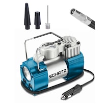 Schatz 12v 150 Psi Işıklı Bakır Sargılı Çakmaklık Girişli Mini Hava Kompresörü 35l Mavi