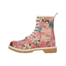 Kadın Vegan Deri Çok Renkli Uzun Bot - Like You Are Magic Frida Kahlo Tasarım Multicolor