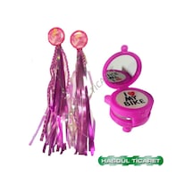 Hsgl Bisiklet Kartlı Püskül Pembe Aynalı Zil Set Siyah