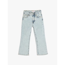 Koton Slim Fit İspanyol Paça Cepli Jean Pantolon Lıght Indıgo 5skg40062ad Açık Mavi