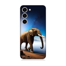 Samsung Galaxy S23 Uyumlu Silikon Kılıf Deniz Gökyüzü Ve Fil