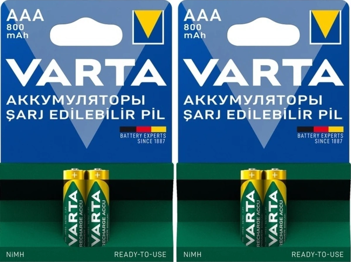 4 Adet Ready To Use 800mah Ni-mh Aaa Şarjlı Ince Pil