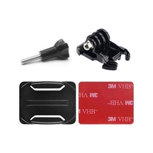 Gplus Bs04kvh 4 Parça Oval Zemin Eğimli Yüzey Vidalı Hızlı Tak Aksiyon Kamera Uyumlu 3m Yapışkanlı Motor Kask Bağlantı Base Seti Siyah