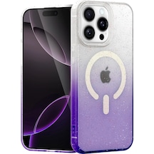 Mey İthalat Apple Uyumlu iPhone 14 Pro Max Pummel Shiny Magsafe Kapak - Mor