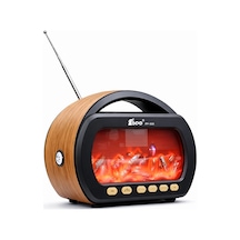 Şömine Efektli Nostaljik Bluetooth Radyo Fm Radyo El Fenerli Hoparlör