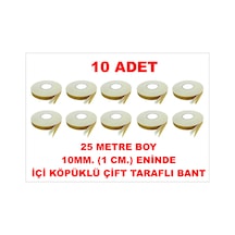 Çift Taraflı İçi Köpüklü Sarı Bant 25 M. Uzunlukta 10 Mm-1 Cm Ebatında 10 Adet