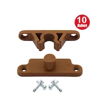Pvc Kapı Pencere Sineklik Kahve Plastik Çıt Çıt Kilit Menteşe Büyük Boy 5cm -10 Adet