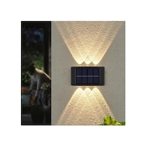 6 Ledli 2 Adet Solar Duvar Aydınlatması Seti 10 Parça Siyah
