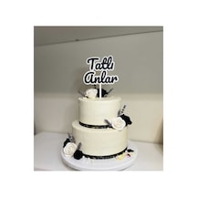 Tatlı Anlar 2'li Pasta Süsü Seti - Kişiye Özel Renk Seçenekli Pasta Üstü Yazı 2 Adet Cake Topper