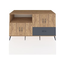 Kronos Konsol 4 Raflı Tek Çekmeceli 4 Kapaklı 176x59x99 Çam-çam/a Çam-çam/antrasit