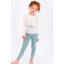 Rolypoly Be Happy Everyday Vanilya Kız Çocuk Pijama Takımı 5274-25243 Vanilya