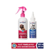 Veturel Kedi Pati Temizleme Kedi Tüy Sağlığı Pati Bakımı 300 ML + Göz Bakım Solüsyonu 100 ML