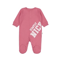 Civil Baby Sımply Nıce Baskılı 1-9 Ay Tulum Gülkurusu
