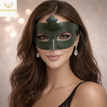 Yeşil Gizemli Masquerade Maskesi Yetişkin