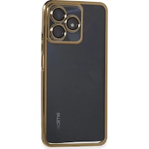 Newface Realme C53 Kılıf Razer Lensli Silikon - Gold Altın
