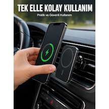 Araç İçi Manyetik Telefon Tutucu Ve 15w Kablosuz Hızlı Şarj Cihazı Çok Renkli