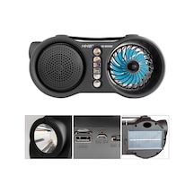 Müzi K Kutusu Solar Şarjli Bt/usb/sd/fm Masa Fanlı Fenerli Nns Ns-8058sf