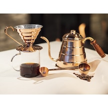 Bakır Filtre Kahve Seti V60 Parlak Bakır Renk